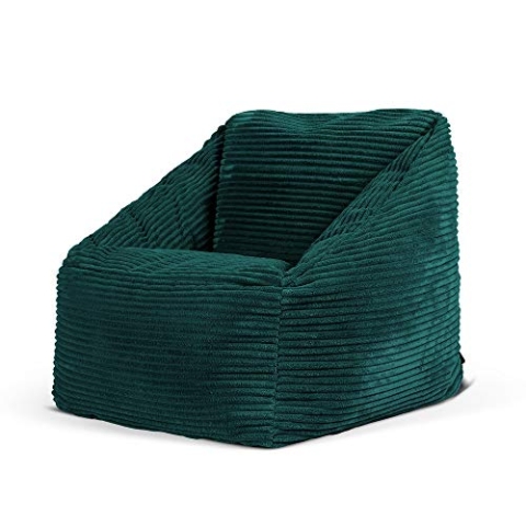 Icon Natalia Sitzsack Kinder, Blaugrün, Flauschiger Cord Stoff, Sitzsack Cord mit Füllung, Bequemer Kinder Sessel, Kuschelsessel, Lese Sessel, Schlafzimmer, Kinderzimmer, Spielzimmer