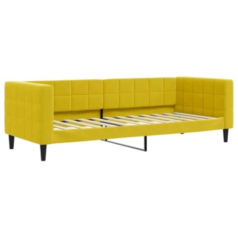vidaXL Tagesbett, Gästebett 2-in-1, Sofabett Schlafsofa für Schlafzimmer Wohnzimmer, Bettsofa Sofa, Modernes Design, Gelb 80x200cm Samt