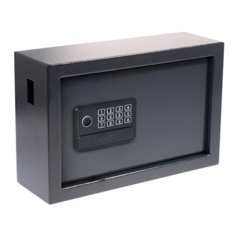 Pavo - Schlüsseltresor/Hochsicherheits-Schlüsselschrank für 20 Schlüssel/Schlüsselsafe/Abmessungen: 310 x 100 x 200 mm/Fingerabdruckleser/Typ-C-Anschlüsse / 20 Schlüsselanhänger - Incl