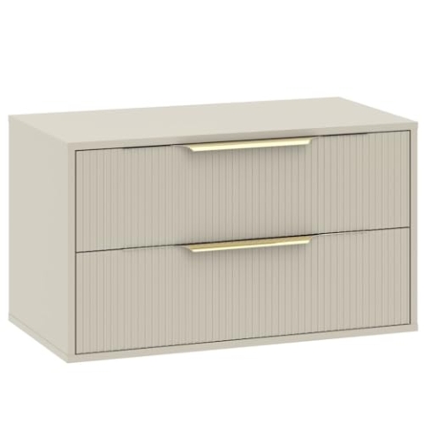 Badplaats B.V. Waschtischunterschrank Rimini 80 cm - Beige - Unterschrank mit Schubladen