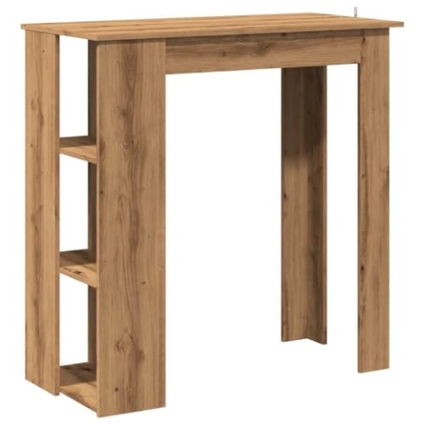 vidaXL Bartisch mit Regal Artisan-Eiche 102x50x103,5 cm Holzwerkstoff, Party Tisch, Frühstückstisch, Barmöbel, Bistrotisch, Stehtisch, Esstisch