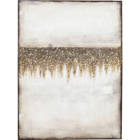 Kare Design Acrylbild Abstract Fields, Graublau/Erdtöne, Leinwandbild, Canvas, Massivholz Rahmen, Acrylfarbe, handgemalt, Abstrakt, Modern, Wohnzimmer, Schlafzimmer, Flur,120x90 cm (L/B)