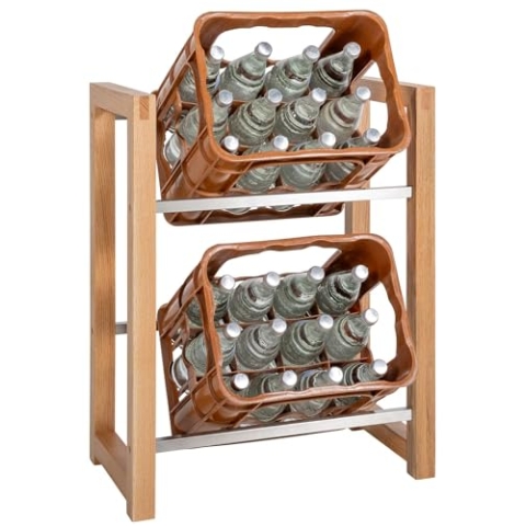 CLP Getränkekistenständer Robin I Regal Für Genormte Getränkekisten, Farbe:Eiche, Größe:für 2 Kisten