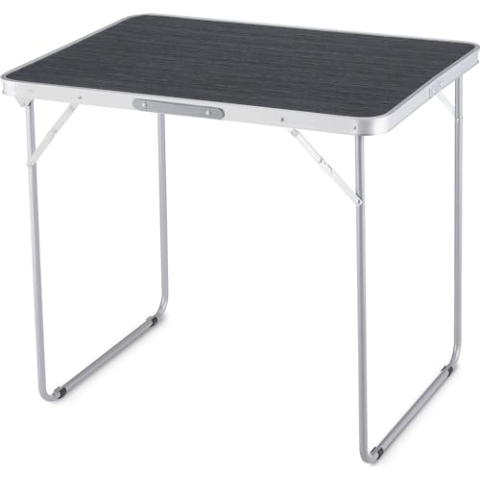 Outtec Campingtisch Klapptisch Reisetisch - 80x60x70 cm - Zusammenklappbar Gartentisch aus Alu und Tischplatte aus MDF - Camping - Balkontisch - Picknick Strand - Grau