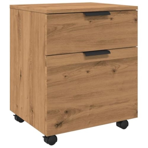 vidaXL Mobiler Aktenschrank mit Rollen Artisan Eichen-Optik 45x38x54cm, Schreibtischschrank, Schreibtischorganisator, Home-Office-Möbel