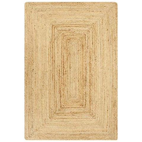 vidaXL Teppich Handgefertigt Kurzflor Wohnzimmerteppich Handwebteppich Juteteppich Läufer Schlafzimmer Flur Jute Geflochten Natur 160x230cm