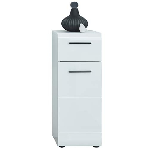 trendteam smart living - Skin - Standschrank - Weiß/Weiß Hochglanz - Badschrank mit 1 Schublade und 2 Fächern - (BxHxT) 30 x 79 x 31 cm - vielseitig einsetzbar - Kratzfest