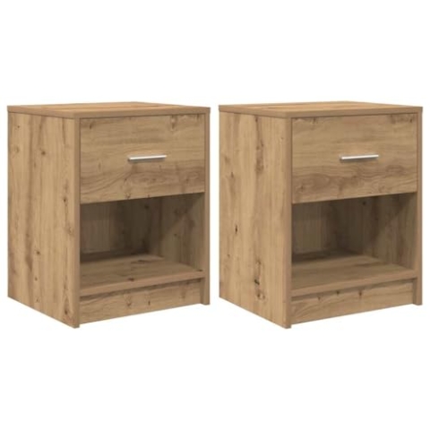 vidaXL Nachttische 2 STK. mit Schublade Artisan-Eiche 40x34x50 cm, Nachtschrank, Nachtkommode, Betttisch, Nachtkonsole, Bettschrank