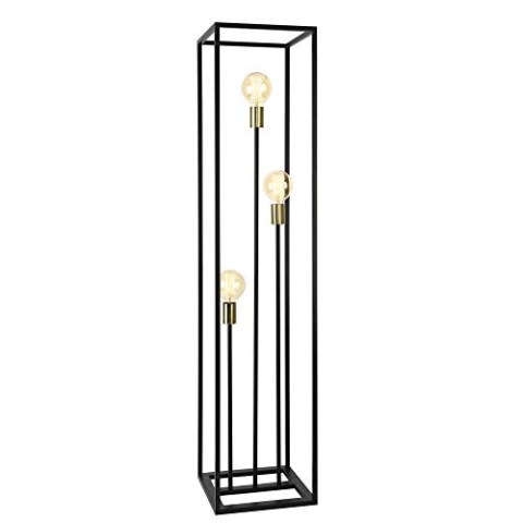 lux.pro Stehleuchte Groningen 3-flammig 140 x 30 x 30 cm Stehlampe Standlampe für Wohnzimmer Metall Schwarz und Messingfarben