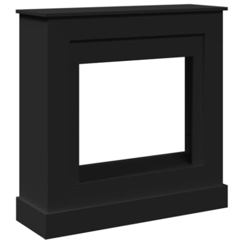 vidaXL Kaminumrandung, Dekorative Kaminkonsole, Kaminsims Dekokamin für Wohnzimmer, Kaminattrappe Kaminverkleidung, Schwarz Holzwerkstoff