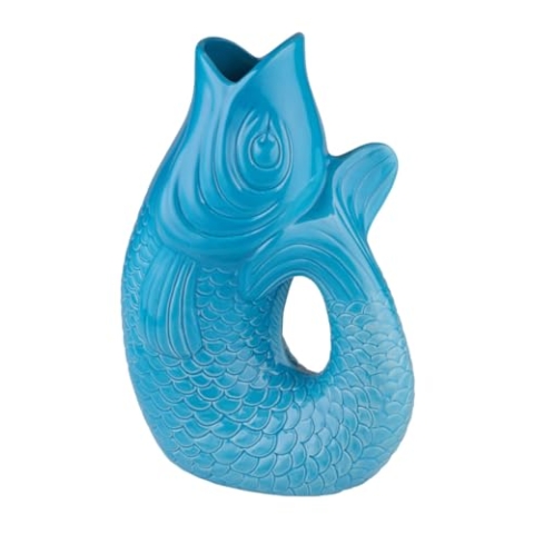 Gift Company - Monsieur Carafon - Vase/Blumenvase - Steingut - Lagoon/Blau - 21 x 12,2 x 30,7cm - 2,7 Liter