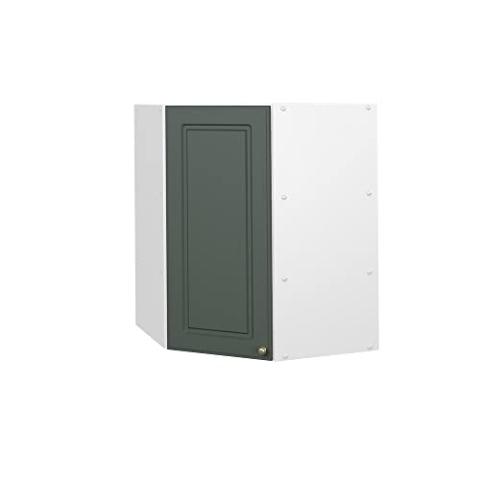 Vicco Eckhängeschrank Fame-Line, Küchen-Eckschrank, Grün-Gold Landhaus/Weiß, 57 cm