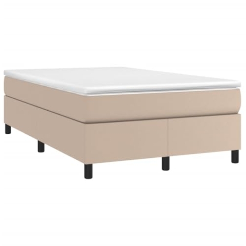 vidaXL Bettgestell, Polsterbett Bett für Schlafzimmer, Bettrahmen mit Lattenrost, Kunstlederbett Doppelbett, Cappuccino-Braun 120x200cm Kunstleder