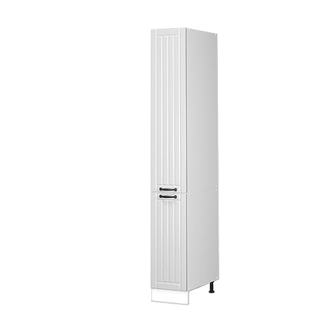 Vicco Badschrank Fame-Line, Badezimmerhochschrank, Weiß Landhaus/Weiß, 30 x 206.8 cm