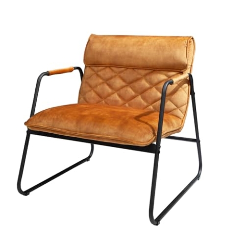 invicta INTERIOR Retro Lounge Sessel Mustang Lounger senfgelb mit Ziersteppung Stuhl Besucherstuhl