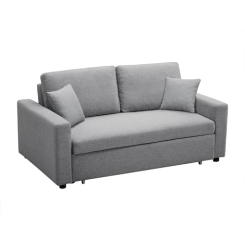 Vente-unique-Schlafsofa 3-Sitzer - Stoff - Hellgrau - INIZOR