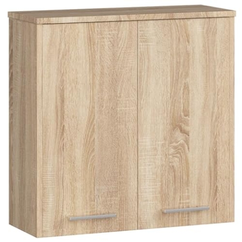 AKORD Hängender Badezimmerschrank FIN W60 2D 2-türig, B60 x H60 x T22,5 cm, Gewicht 18 kg | Sonoma-Eiche