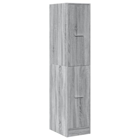 vidaXL Apothekerschrank, Ausziehschrank mit Stauraum, Allzweckschrank für Wohnzimmer Büro, Nischenschrank Hochschrank Aufbewahrungsschrank, Grau Sonoma Holzwerkstoff