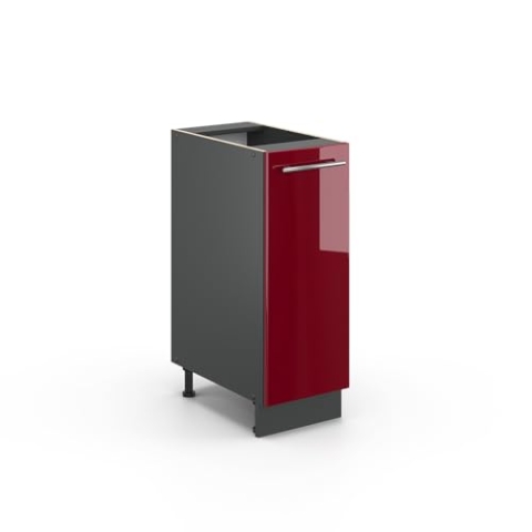 Vicco Apothekerschrank Fame-Line, Bordeaux Hochglanz/Anthrazit, 30 cm ohne Arbeitsplatte