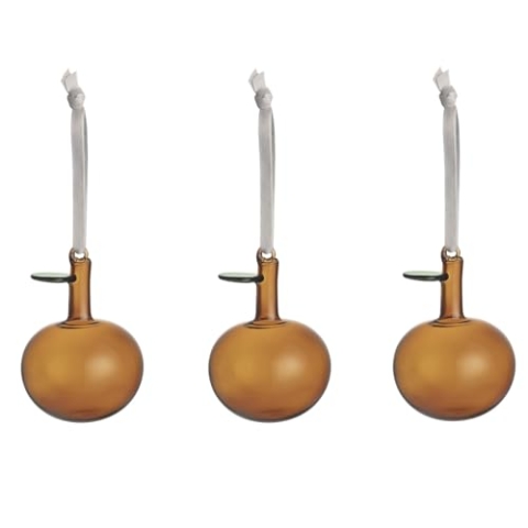 Iittala - Hängende Dekoration, Glas, Braun, 3er Set, Weihnachten, Weihnachtsbaumschmuck