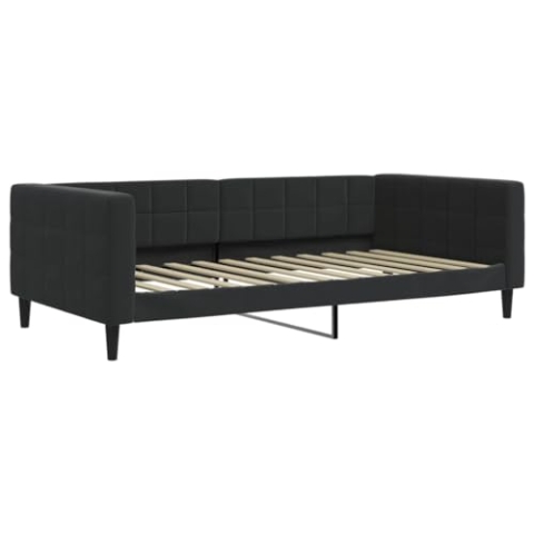 vidaXL Tagesbett, Gästebett 2-in-1, Sofabett Schlafsofa für Schlafzimmer Wohnzimmer, Bettsofa Sofa, Modernes Design, Schwarz 100x200cm Samt