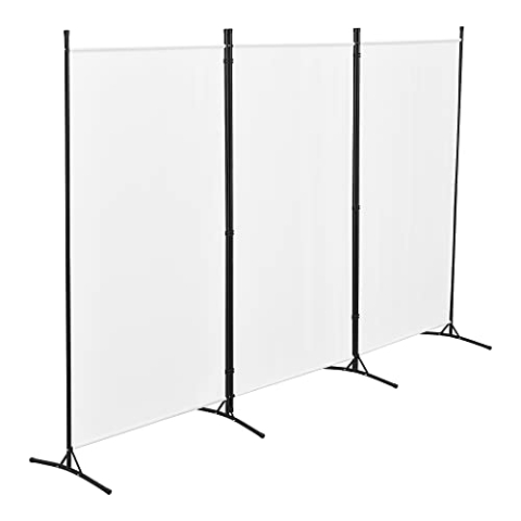 Raumteiler Teruel 3-teilig 260x176 cm Paravent Trennwand 3-TLG. Sichtschutz Stellwand Spanische Wand Weiß