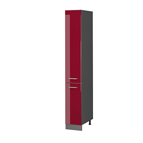 Vicco Apothekerschrank R-Line, Medizinschrank für die Küche, Bordeaux Hochglanz/Anthrazit, 30 cm