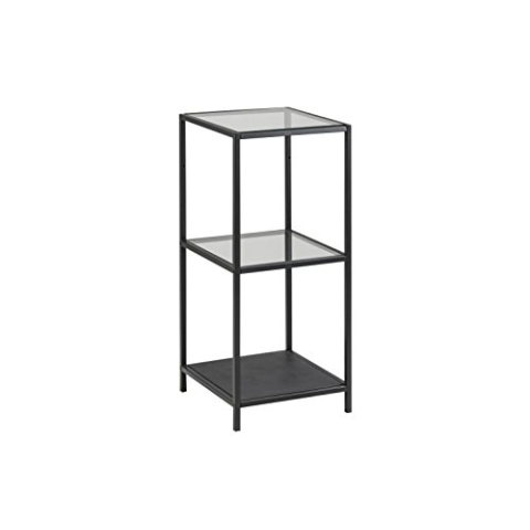 AC Design Furniture Jörn Metall Bücherregal mit 2 Ablagen, Regal aus Metall und Glas im Industrial Style, Aufbewahrungsregal für Wohnzimmer, Home Office Möbel, Schlafzimmermöbel, Einfache Montage