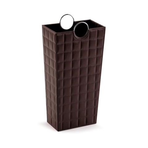 Versa Poirot Schirmständer für Eingang, Raum oder Halle, moderner Schirmhalter, Maßnahmen (H x L x B) 53 x 16 x 28 cm, Kunstleder, Farbe: Braun