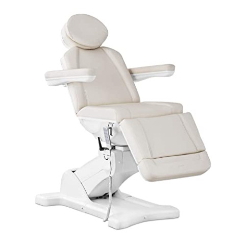 Physa Elektrische Kosmetikliege 4 Motoren 350 W 180 x 61 x 65-97,5 cm 150 kg leinenfarben/weiß Behandlungsliege Kosmetikstuhl Therapieliege
