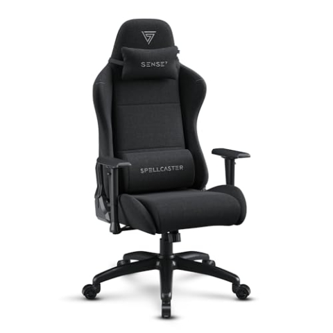 SENSE7 Spellcaster FUKU XL Gaming- und Bürostuhl – Atmungsaktiver Stoffbezug, Verstellbar 90°-160°, Wippfunktion, 1D-Armlehnen, Komfort und Stil, Empfohlene Körpergröße über 180 cm