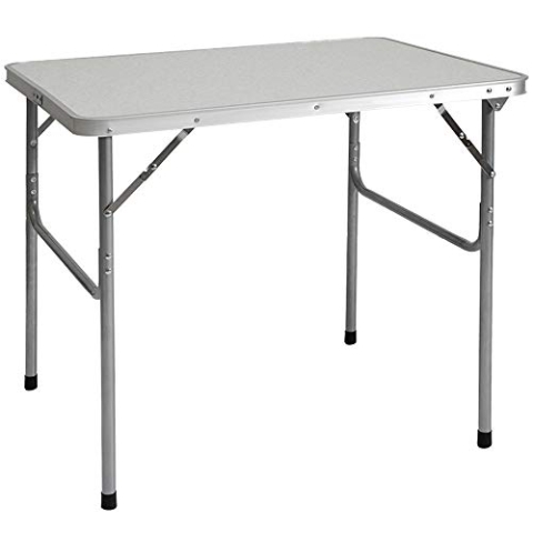 AMANKA Alu Campingtisch 80x60cm - Klapptisch Picknicktisch Leichter Falttisch Marmor-Optik