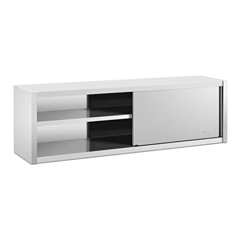 Royal Catering RCSSWC-200X45-S Edelstahl Hängeschrank 200 x 45 cm 30 kg Küchen Hängeschrank Wandhängeschrank Hängeoberschrank