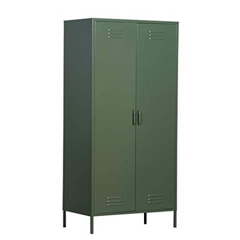 MaximaVida Metallspind Finn 90 x 50 x 185 cm – 4 Regale (Olivgrün)