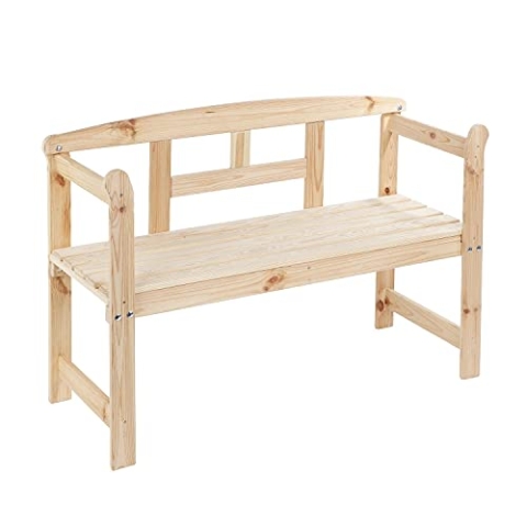 Haushalt International Gartenbank massiv Friesenbank Parkbank Garten Holz Bank Holzbank Sitzbank 118cm