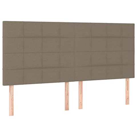 vidaXL 4X Kopfteil Polsterkopfteil Bettkopfteil für Bett Bettrahmen Betthaupt Bettgestell Schlafzimmer Bettzubehör Taupe 90x5x78/88cm Stoff