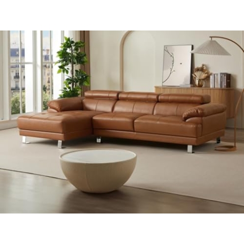 Vente-unique Ecksofa Leder - Karamell - Ecke Links - Excelsior II