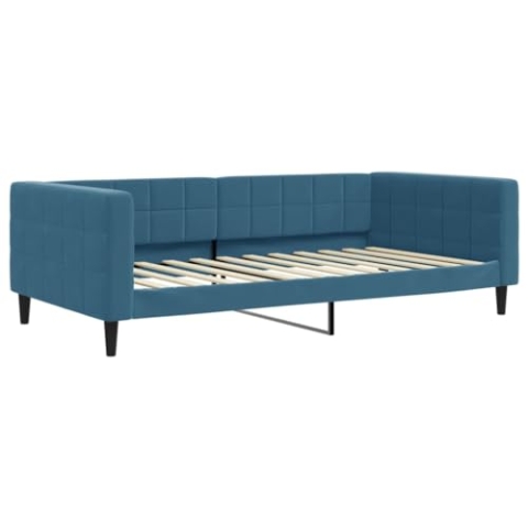 vidaXL Tagesbett, Gästebett 2-in-1, Sofabett Schlafsofa für Schlafzimmer Wohnzimmer, Bettsofa Sofa, Modernes Design, Blau 100x200cm Samt