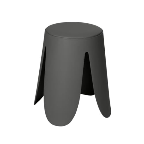 WENKO Badhocker Mod. Comiso, belastbar bis 180 kg, mit gepolsterter Sitzfläche und rutschsicheren Füßen, Ø 44,5 x 46 cm, Grau