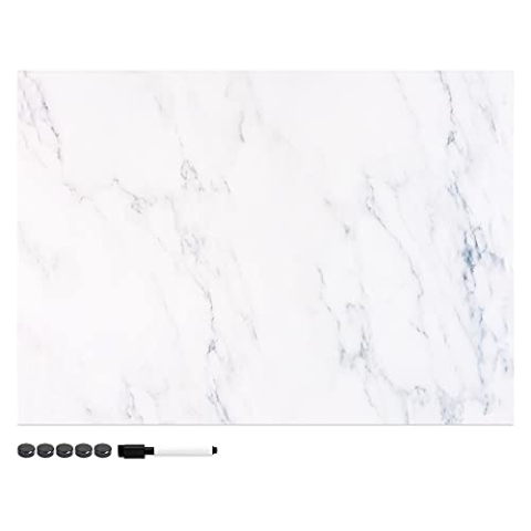 Navaris Magnettafel Magnetpinnwand Memoboard zum Beschriften - 70 x 50cm Notiztafel div. Designs - Tafel abwaschbar mit Magneten Stift