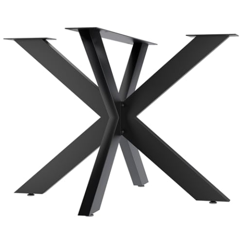 CLP Tischbeine Biloxi I Tischkufen für DIY-Tische I Höhe 71 cm I Sternförmiges Tischgestell aus pulverbeschichtetem Stahl, Farbe:schwarz, Größe:100x100 cm