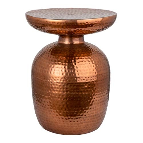 invicta INTERIOR Handgearbeiteter Beistelltisch Orient 36cm Kupfer Hammerschlag Design Wohnzimmertisch Couchtisch