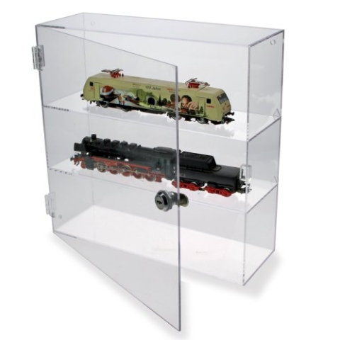 Safe Nr 5249 Abschließbare Acryl-Vitrine mit Flügeltür zum Stellen oder Aufhängen 24 x 24 x 6 cm