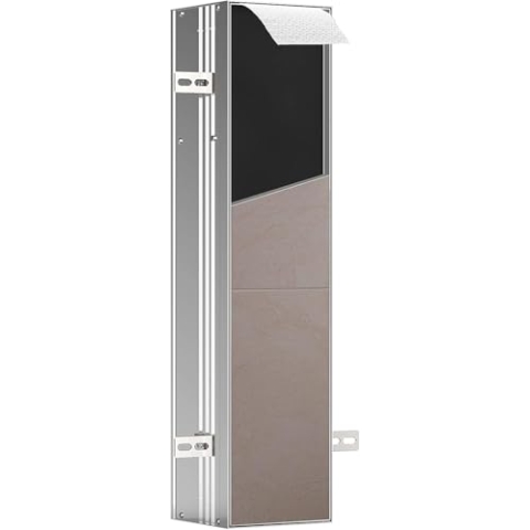 Emco ASIS Plus Unterputz-Schrankmodul für die Klobürstengarnitur, Badezimmerschrank mit Toilettenpapierhalter, Hochschrank mit Push to Open-Funktion und Anschlag Links, 658 mm