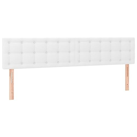 vidaXL LED Kopfteil Polsterkopfteil Bettkopfteil Betthaupt für Bett Bettgestell Bettrahmen Schlafzimmer Bettzubehör Weiß 160x5x78/88cm Kunstleder