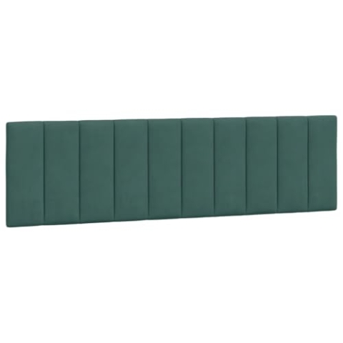 vidaXL Kopfteil Kissen, Kopfteilkissen mit Linien-Design, Bett Kopfkissen mit Klettverschlüssen auf Rückseite, Kopfteilpolster Kopfpolster, Dunkelgrün 180cm Samt