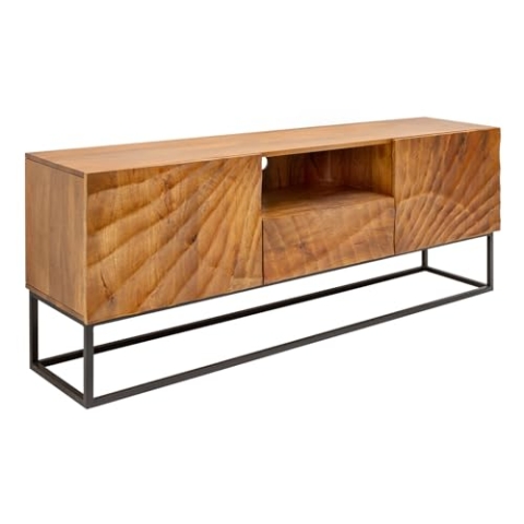 invicta INTERIOR Massives TV Lowboard Scorpion 160cm Mangoholz aufwendige 3D Schnitzereien TV-Board Fernsehschrank