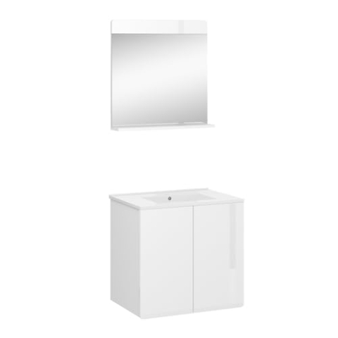 Vicco Badmöbel-Set Izan, Badezimmerschrank-Set, Weiß Hochglanz, 2 Teile