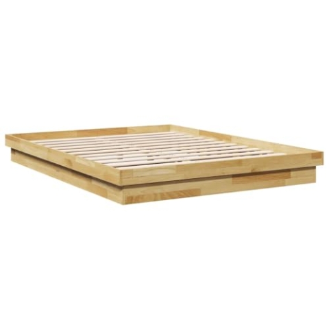 vidaXL Massivholzbett ohne Matratze 150x200 cm Eichenholz, Bettrahmen, Bett, Bett Massivholz, Schlafzimmermöbel, Bett Holz, Doppelbett, Holzbett