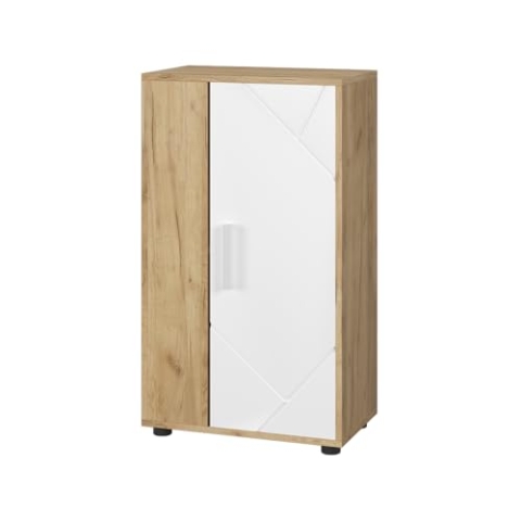 Vicco Kommode Berno, Goldkraft Eiche/Weiß, 50.1 x 87.3 cm mit 2 Fächern